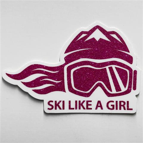 3" Pink Glitter Sticker