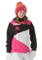 'Girls Julius Zig-Zag Insulated Jacket (Black)