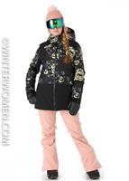 Women's Torah Bright Snowflake Jacket - True Black / Torah'S Roses - Roxy Womens Torah Bright Snowflake Jacket - WinterWomen.com                                                                                           