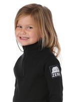 Little Kids 1/4 Zip Black Fleece Top - Black - Zemu Little Girls 1/4 Zip Black Fleece Top - winterkids.mom                                                                                           