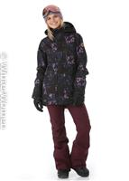 Women's Shelter 3D Stretch Jacket - Black Floral Print - Volcom Womens Shelter 3D Stretch Jacket - WinterWomen.com                                                                                             