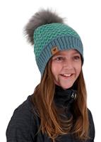 Girls Tucson FF Pom Beanie - In Too Deep (21171) - Obermeyer Girls Tucson FF Pom Beanie - winterkids.mom                                                                                                 