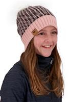 Girls Tucson FF Pom Beanie - Pink Sand (21050) - Obermeyer Girls Tucson FF Pom Beanie - winterkids.mom                                                                                                 