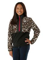 Youth Printed Glacier 1/4 Zip - Pinecone Brown Leopard Print - TNF Youth Printed Glacier 1/4 Zip - winterkids.mom                                                                                                    