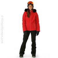Women's Niseko Faux Fur Parka - Red -                                                                                                                                                       