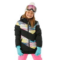 Girls Lana Jacket - Black / Brick Print -                                                                                                                                                       
