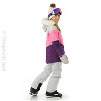 Girls Nola Jacket - Oyster / Neon Pink / Amethyst -                                                                                                                                                       