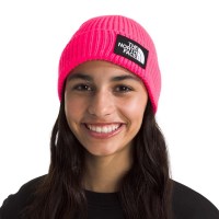 Youth TNF Box Logo Cuffed Beanie - Radiant Poppy