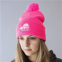 Embroidered Pom-Pom Hat