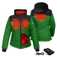 Women's Philadelphia Eagles 5V Puffer Battery Heated Jacket - Green / Black
