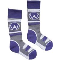 Youth Kicker Padded Ski Sock - Purple / Grey