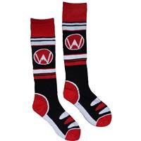 Youth Kicker Padded Ski Sock - Red / Black