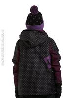 F11 Girls Servo Jacket (Black/Orchid/Purple Dot) - Back View                                                                                                                                             